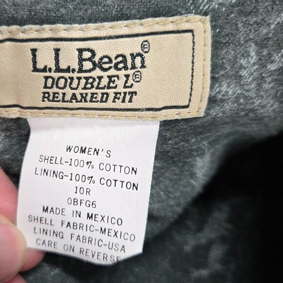 LL Bean Jeans Womens 10 Blue Flannel Lined Double L Relaxed Fit High Rise Denim - Picture 4 of 10